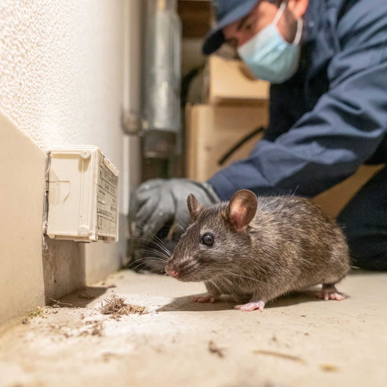Professional rat bait station placement and proofing service in Dubai by ByeBug